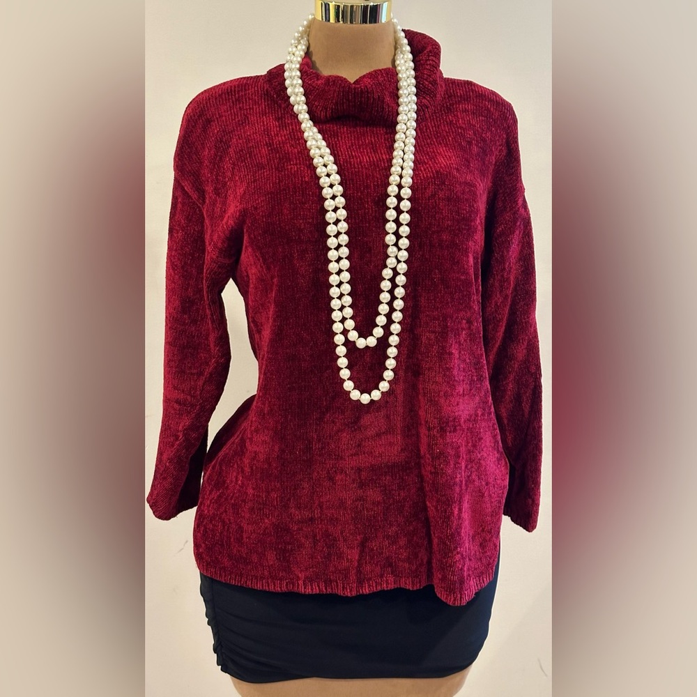 Sarah Arizona Crimson Red Knitted Turtleneck.Sweater.Comfy  Sz XL.